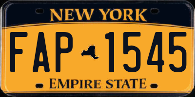 NY license plate FAP1545
