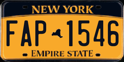 NY license plate FAP1546