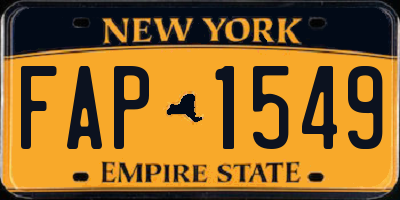 NY license plate FAP1549