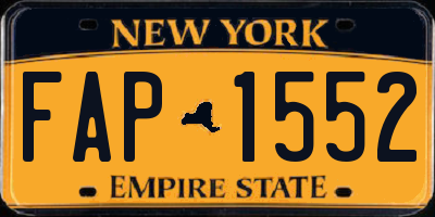 NY license plate FAP1552