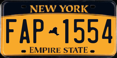 NY license plate FAP1554