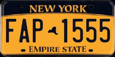 NY license plate FAP1555