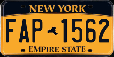 NY license plate FAP1562