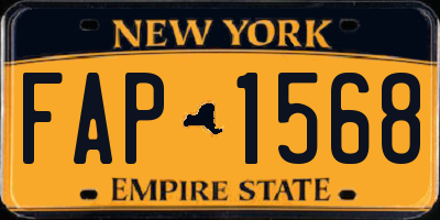 NY license plate FAP1568