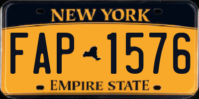 NY license plate FAP1576