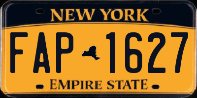 NY license plate FAP1627