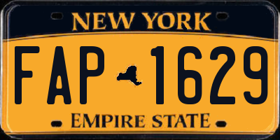 NY license plate FAP1629