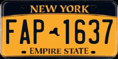 NY license plate FAP1637