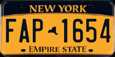NY license plate FAP1654