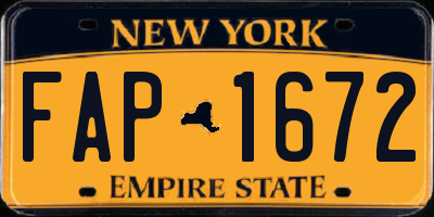 NY license plate FAP1672