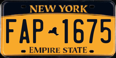 NY license plate FAP1675