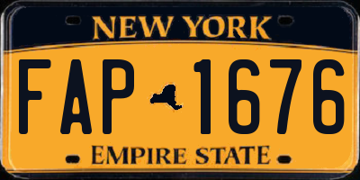 NY license plate FAP1676