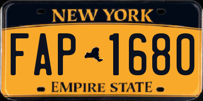 NY license plate FAP1680