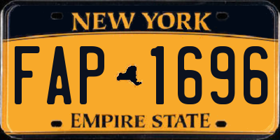 NY license plate FAP1696