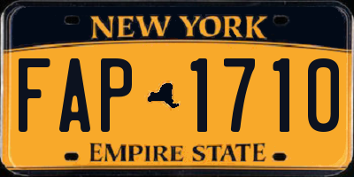 NY license plate FAP1710