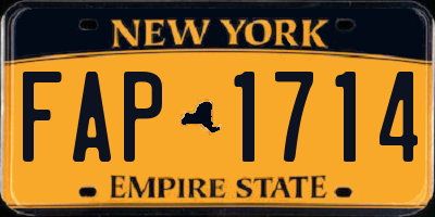 NY license plate FAP1714