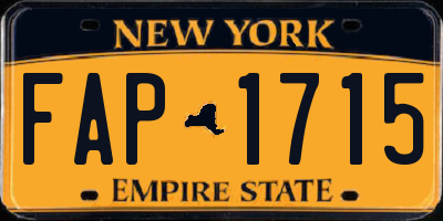 NY license plate FAP1715
