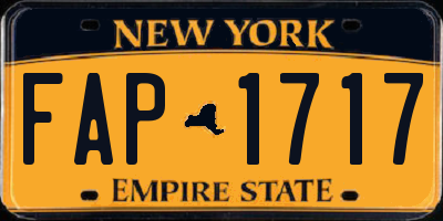 NY license plate FAP1717