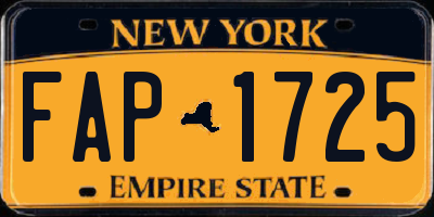 NY license plate FAP1725