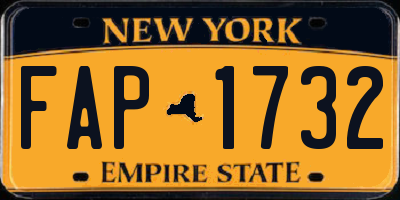 NY license plate FAP1732
