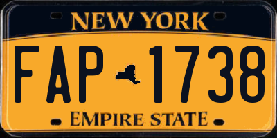 NY license plate FAP1738