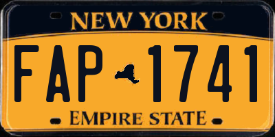 NY license plate FAP1741