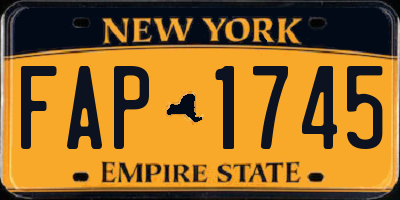 NY license plate FAP1745