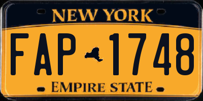 NY license plate FAP1748