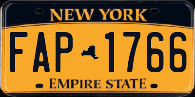 NY license plate FAP1766