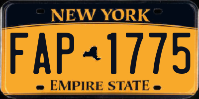 NY license plate FAP1775