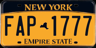 NY license plate FAP1777