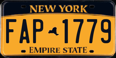 NY license plate FAP1779