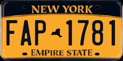 NY license plate FAP1781