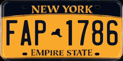 NY license plate FAP1786