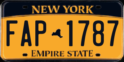 NY license plate FAP1787
