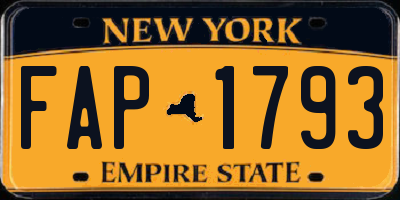 NY license plate FAP1793