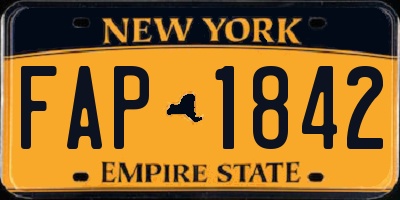 NY license plate FAP1842
