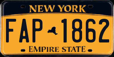 NY license plate FAP1862