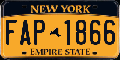 NY license plate FAP1866