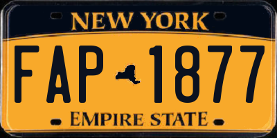 NY license plate FAP1877