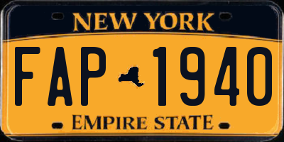 NY license plate FAP1940