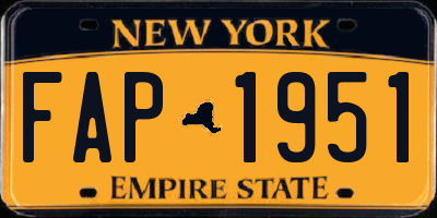 NY license plate FAP1951