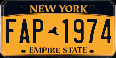 NY license plate FAP1974
