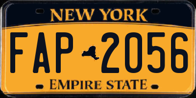 NY license plate FAP2056