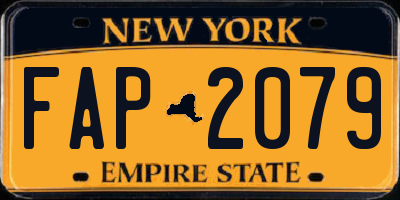 NY license plate FAP2079