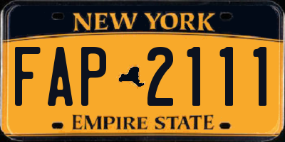 NY license plate FAP2111