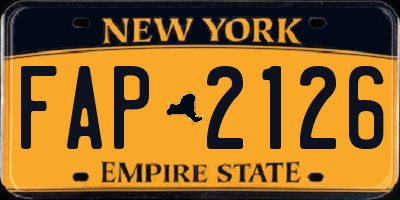 NY license plate FAP2126