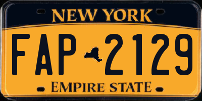 NY license plate FAP2129