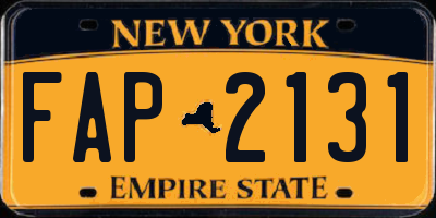 NY license plate FAP2131