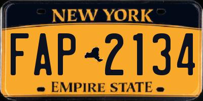 NY license plate FAP2134